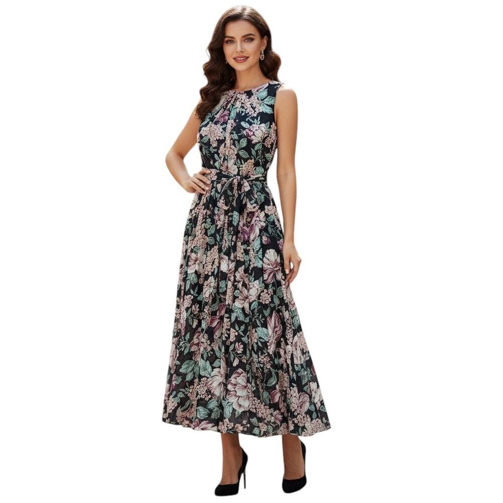 Alexa B Nites Floral A Line Maxi Dress Petite, 8P